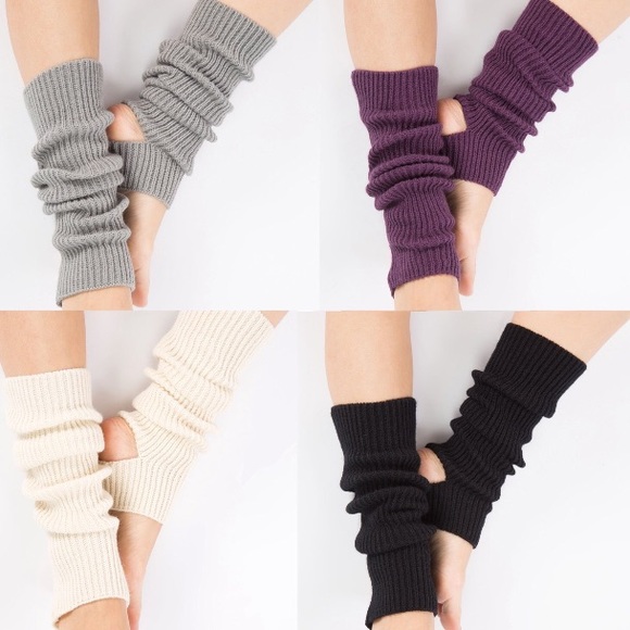 Chunky Ribbed Knit Open Heel Leg Warmers - Picture 5 of 5